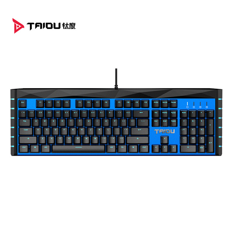 钛度taidu TKL309光导师电竞游戏键盘办公104键防水机械键盘背光 蓝色