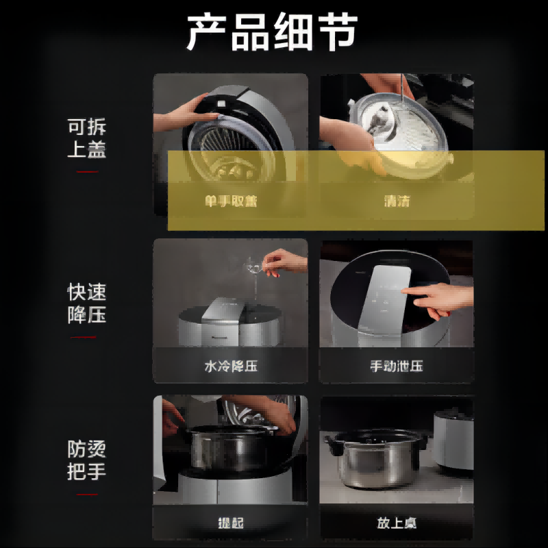松下IH电磁加热电压力饭煲SR-PE502-S 银色