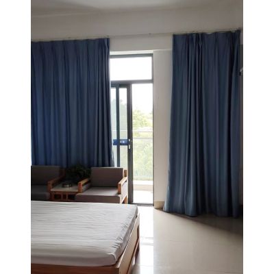 福芳布艺窗帘办公室会议室宿舍窗帘150*270cm/副 蓝色/可定制 150cm*270cm
