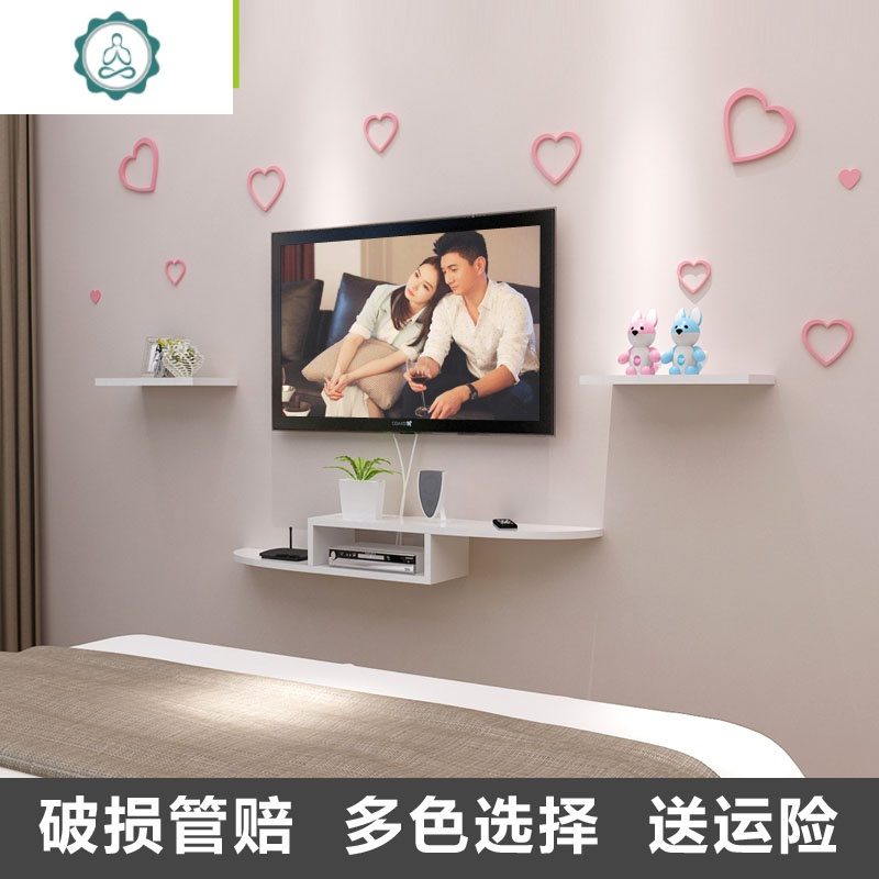 电视墙上隔板置物架壁挂卧室电视柜挂墙机顶盒架饰品架