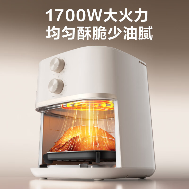 苏泊尔(SUPOR)空气炸锅不用翻面 家用 全自动 可视6L大容量 大功率 金属内腔 蒸汽嫩炸锅KJ60D808A高清大图