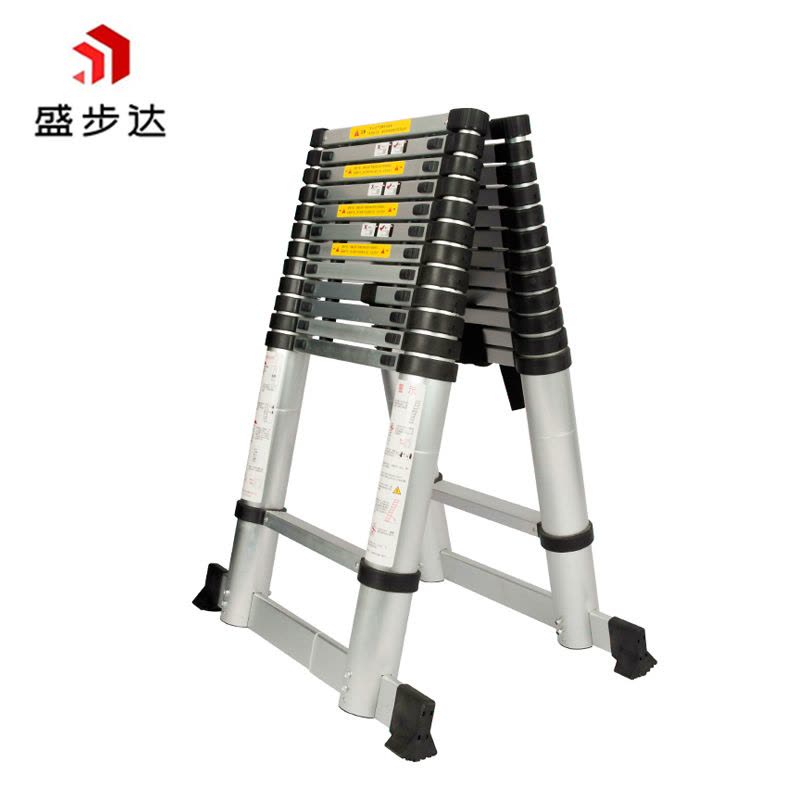 盛步达铝合金竹节人字梯伸缩梯子5米 s-d5s(个)图片