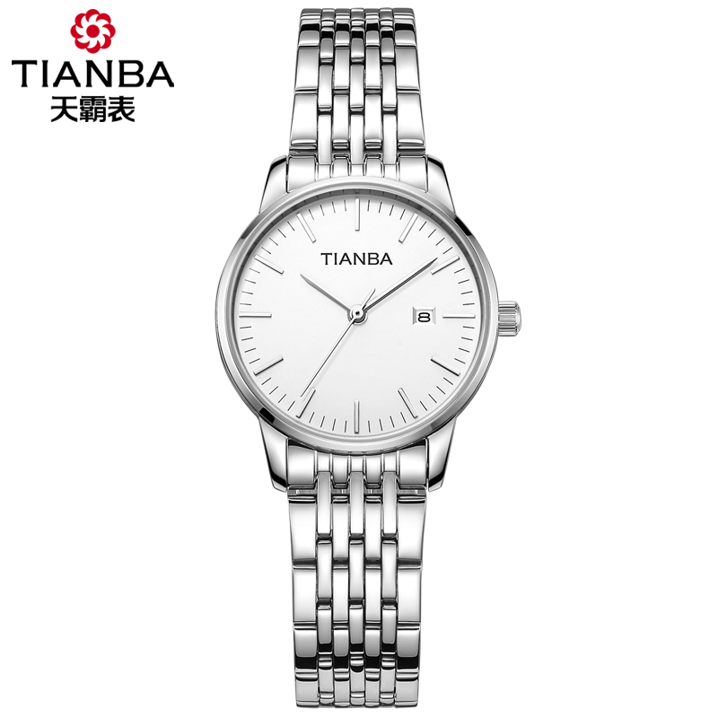 天霸(TIANBA)名仕系列女士手表时尚商务女表女金属不锈钢表带 简约情侣表 石英表 女 TL3037.02SS高清大图