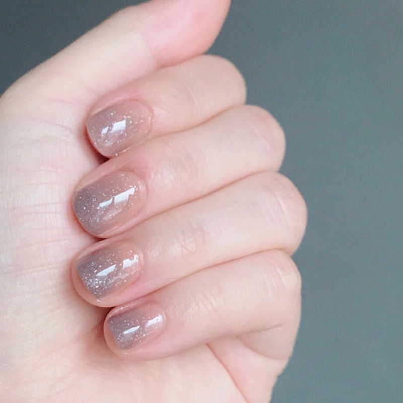 法式日系美甲成品穿戴式可拆戴假指甲贴片可取带短款甲片拆卸仙女明