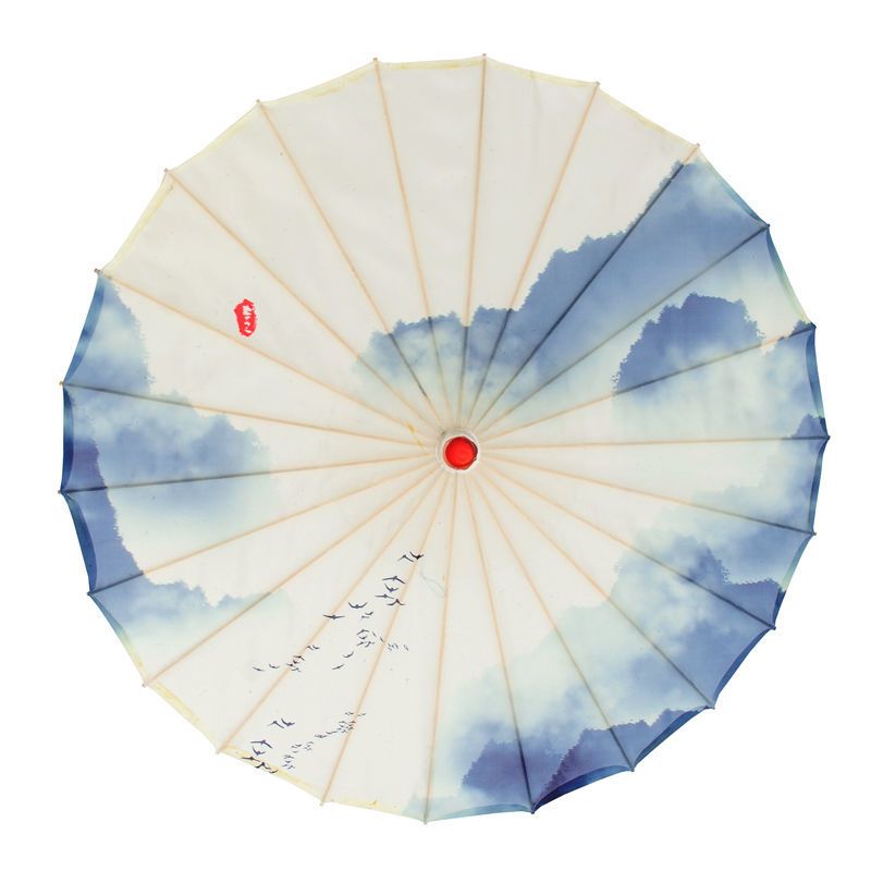青花瓷舞蹈演出伞旗袍走秀伞古典吊顶装饰伞拍照道具伞印花伞 纯色无