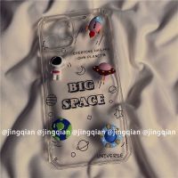 立体卡通宇航员iPhone12promax苹果11手机壳xs/xr/xsmax女7/8plus 透明菱角框 立体火箭飞船