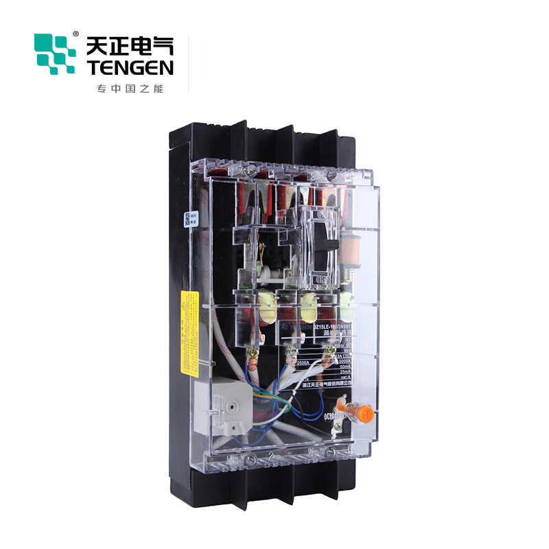 天正电气DZ15LE-100 5KA 热磁式100A 4P 手动固定式 380V 01020010286 塑壳漏电断路器