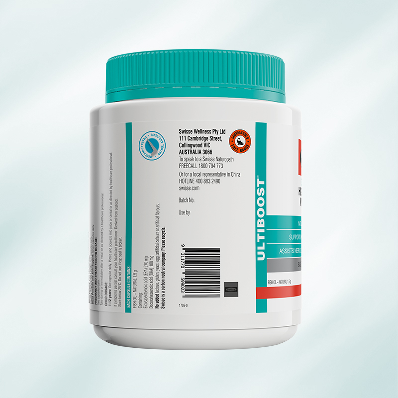 2件装 | [维持心血管健康]Swisse 无味深海鱼油 1500mg 400粒/瓶 2瓶