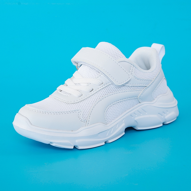 闪电客中大童白鞋儿童鞋男童白色运动鞋小学生跑步鞋球鞋女童波鞋小白