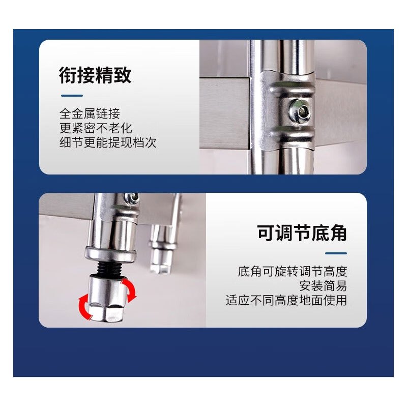 明焌佳宝商用加厚不锈钢置物架 五层货架 1500*500*1800高清大图