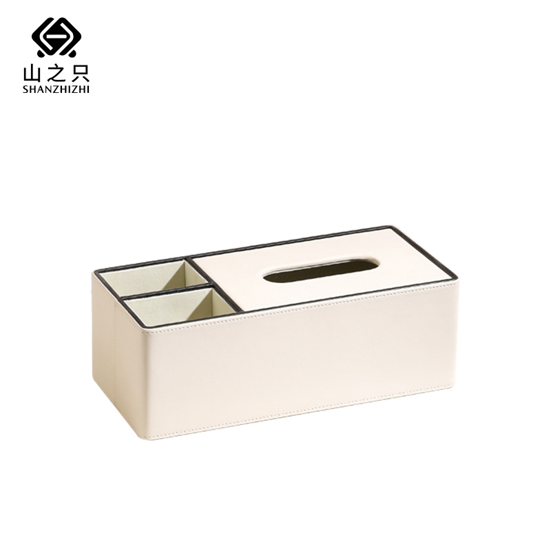 山之只 皮质收纳纸巾盒 黑边290*135*97mm 个高清大图