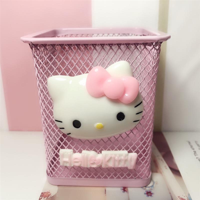 创意笔筒卡通可爱ins少女心多功能金属笔筒桌面化妆品收纳杂物桶