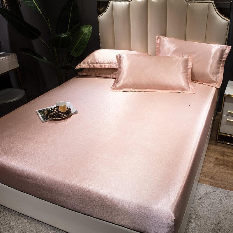 美帮汇夏季凉席三件套冰丝席1.8m床笠款防滑可水洗折叠夏天空调席子1.5 纯色公主玉（床笠款）冰丝凉席三件套 1.5m（5英尺）床