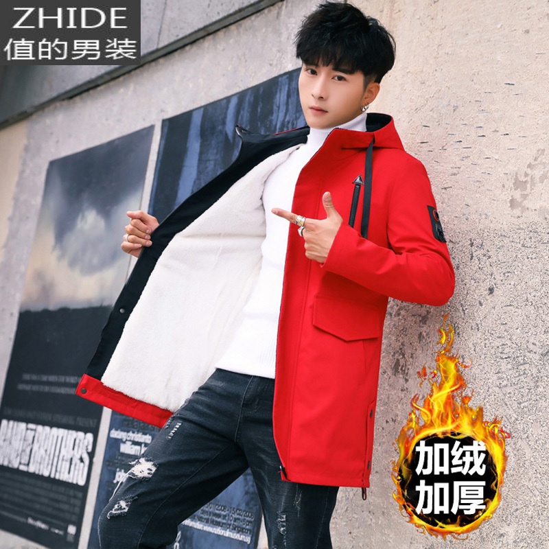 SUNTEK外套男秋冬季2020新款韩版潮流秋装青少年上衣服男装中长男士风衣风衣高清大图