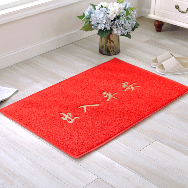 美帮汇加厚出入平安垫欢迎光临地垫进入户迎宾电梯地毯脚垫红色定制 出入平安 60*90厘米