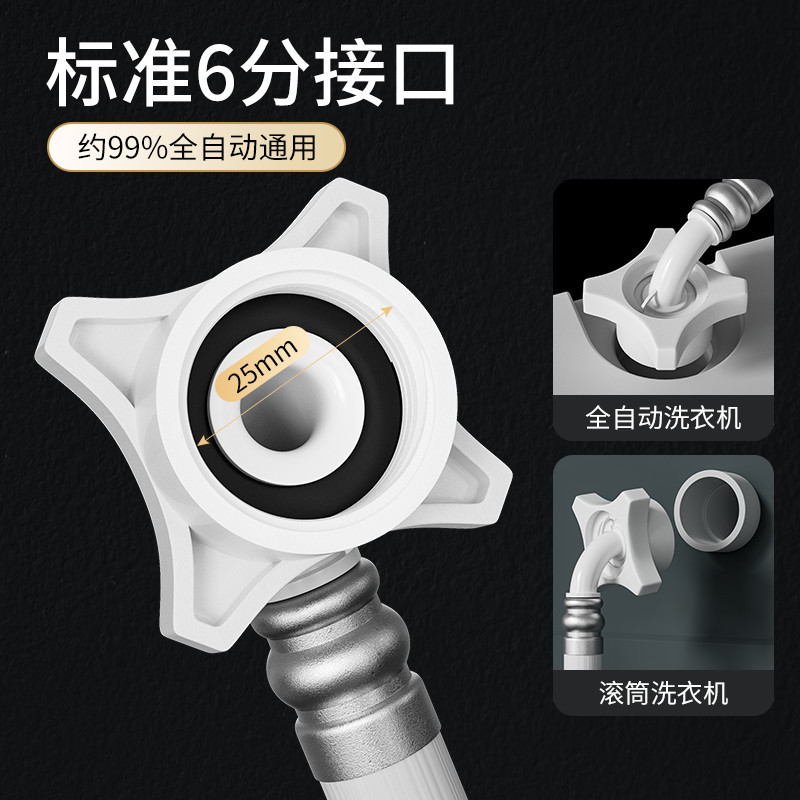 全自动洗衣机进水管加长万能接头软管延长管子上水管水龙头出水管-1.5m全铜螺口更牢固★加厚防爆