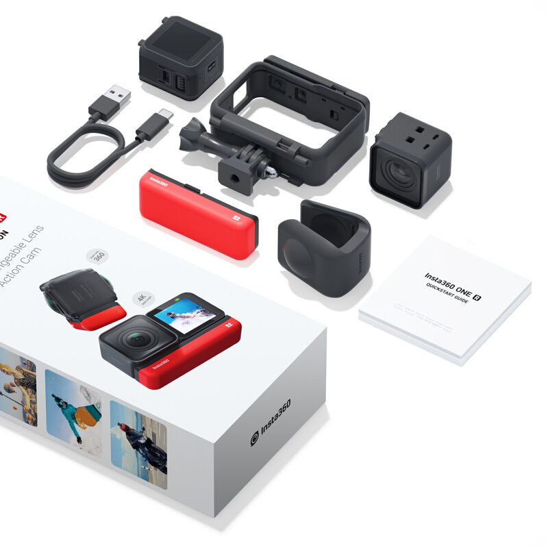 Insta360 ONE R 4K版 夏日水世界礼盒(4K主机+4K潜水壳+120cm自拍杆)运动相机全景相机运动摄像机