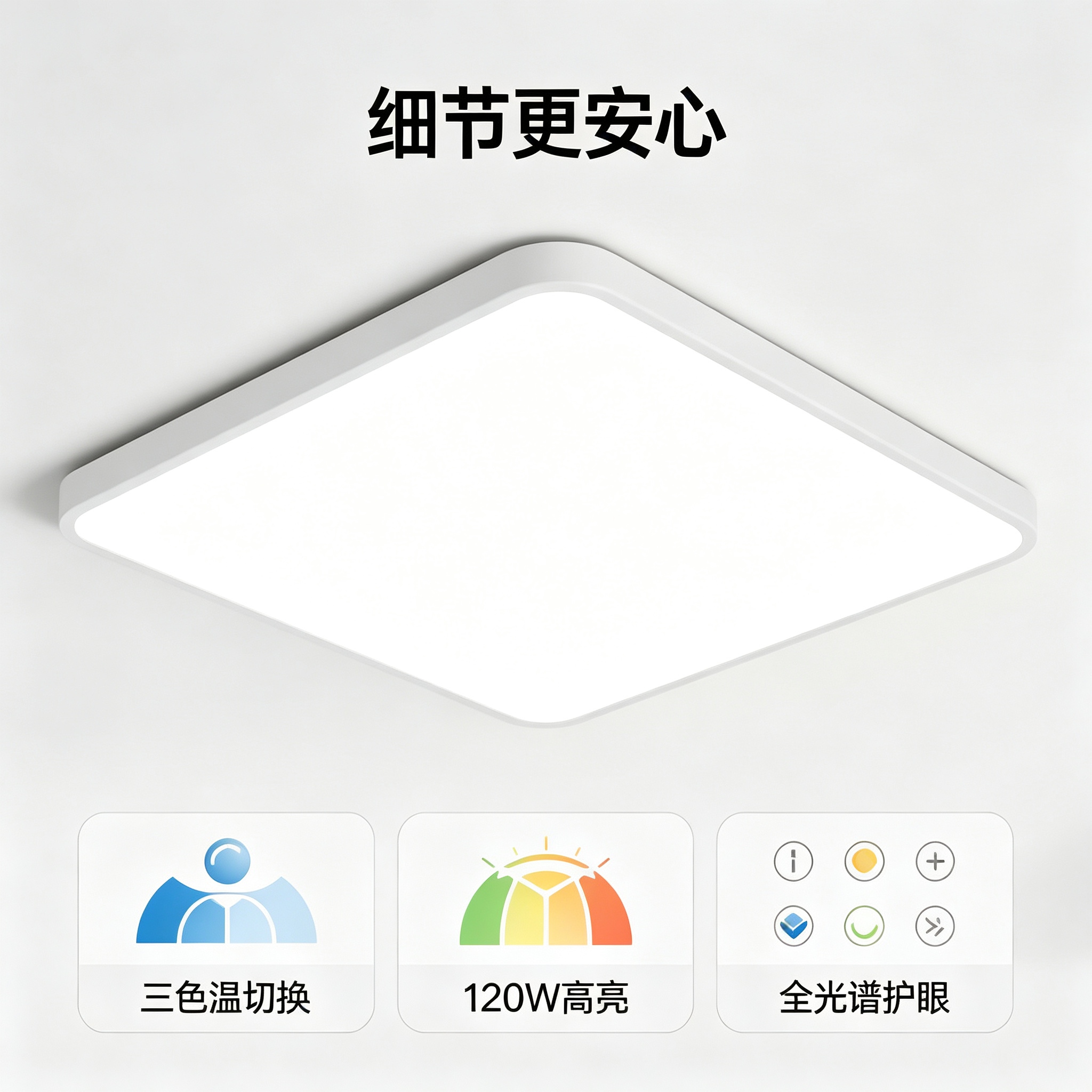 JOM嘉美照明 JOM-SF120W led吸顶灯 800*800*50 单位:个 白色