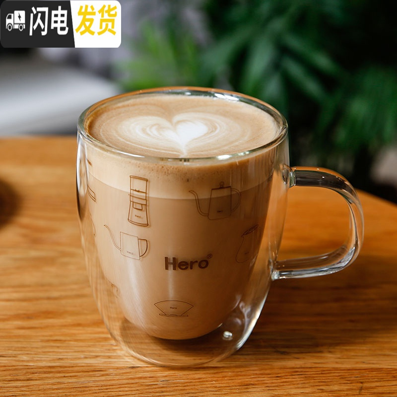 三维工匠玻璃杯双层透明马克杯简约咖啡杯水杯可高温牛奶杯欧式果汁杯咖啡器具高清大图