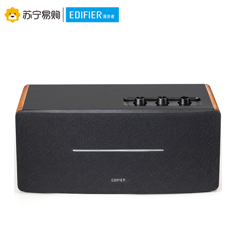 EDIFIER漫步者D12无线蓝牙木质音箱电脑多媒体5.0便捷式无线音响家用环绕木纹色 猫宁高清大图