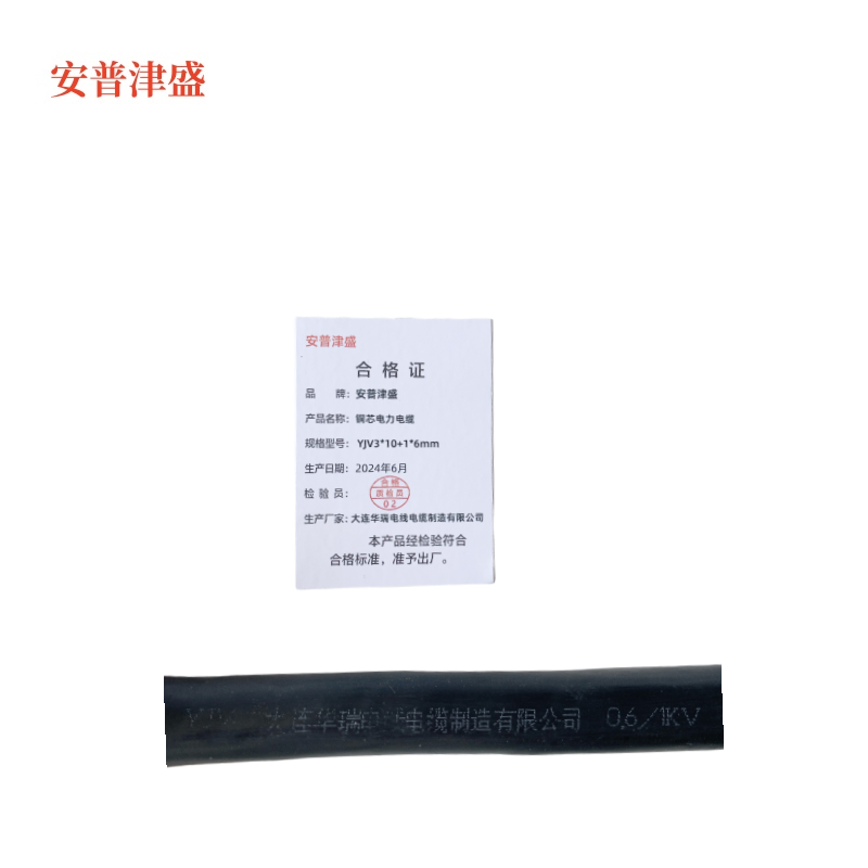 安普津盛 铜芯电力电缆YJV3*10+1*6mm 0.6/1kv米高清大图