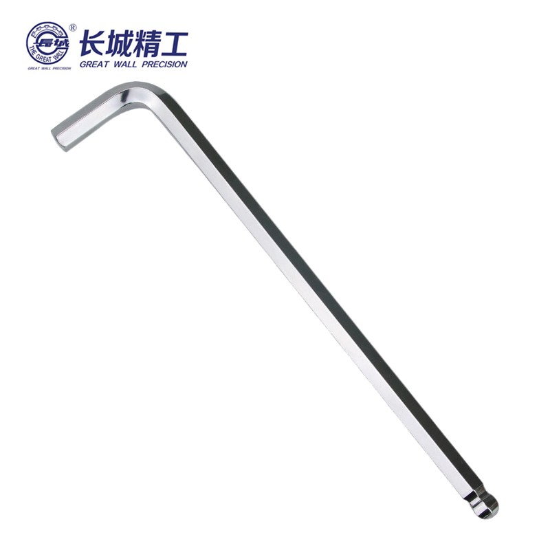 长城精工 Cr-V镜面球头特长内六角扳手 内六角螺丝刀扳手 6mm 340006 5把