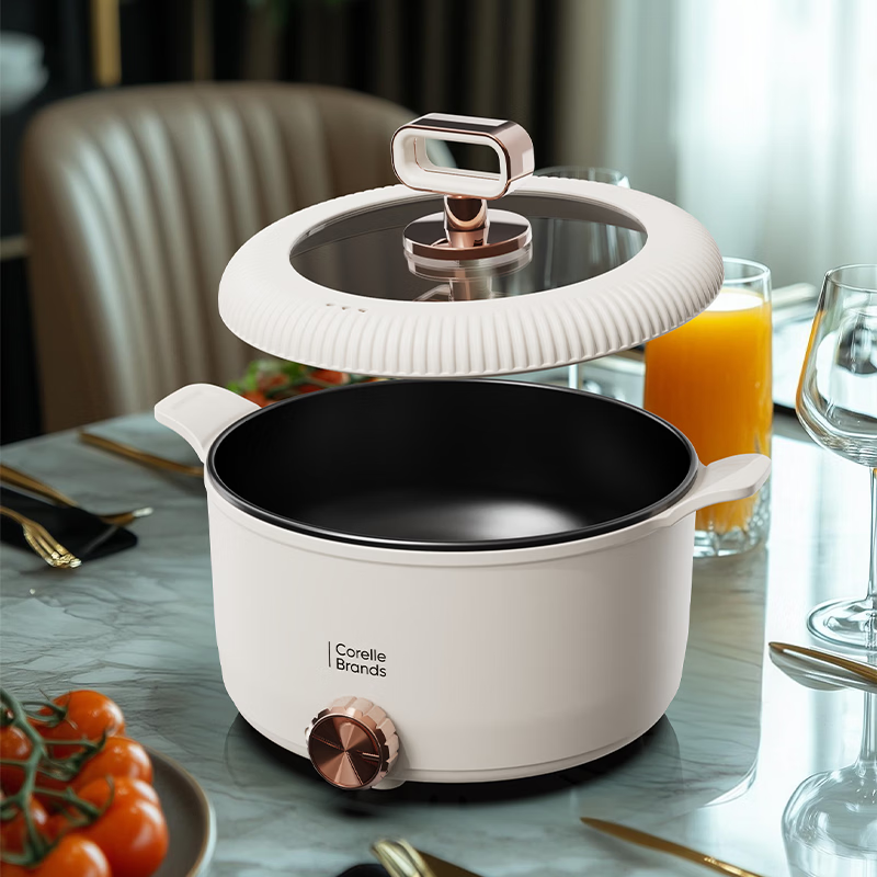 康宁(Corelle Brands)电火锅电煮锅一体锅多功能料理电热锅(4L)CB-DQ002-TG/KZ