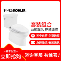 科勒KOHLER马桶 皮诺五级旋风绿能分体座便器 静音缓降坐便器K-7784T智能盖板8297