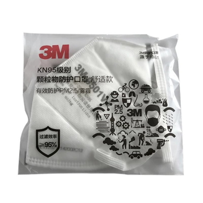 3M 9501V 自吸过滤式防颗粒物呼吸器高清大图