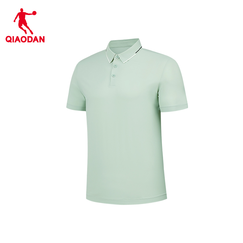 乔丹 男款短袖T恤衫运动POLO衫 夏季冰感防晒衣QTEHS3253032 烟雨绿XL/件