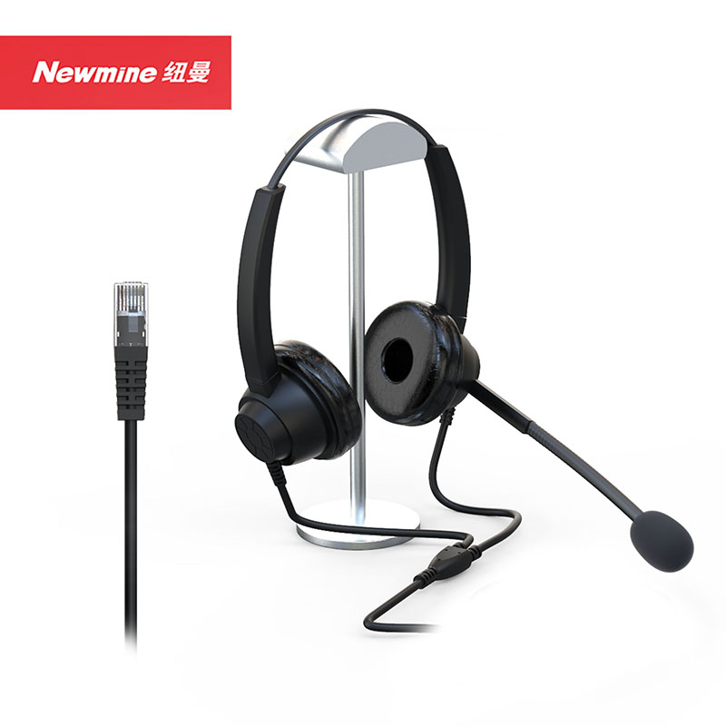 纽曼(Newmine)NM-HW800D 头戴式话务耳机 双耳耳客服中心耳麦-RJ9水晶头高清大图