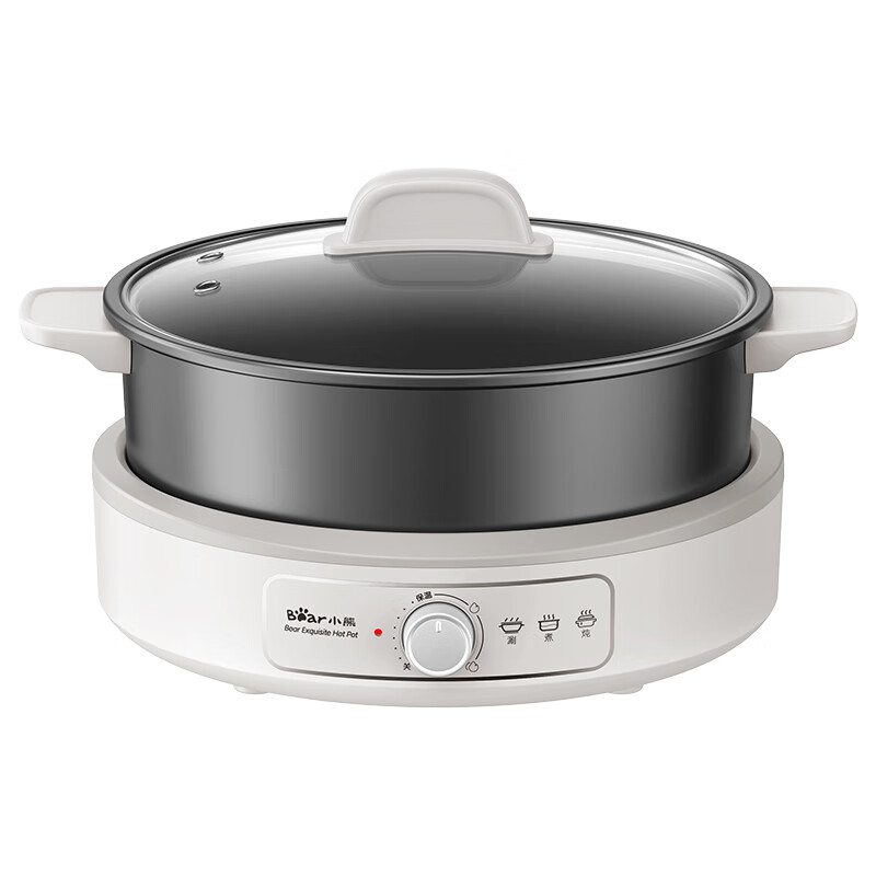 小熊(Bear)火锅专用锅家用5-8人适用分体式可拆洗多功能涮肉电煮锅火锅锅6L大容量 DHG-F60K1-P01