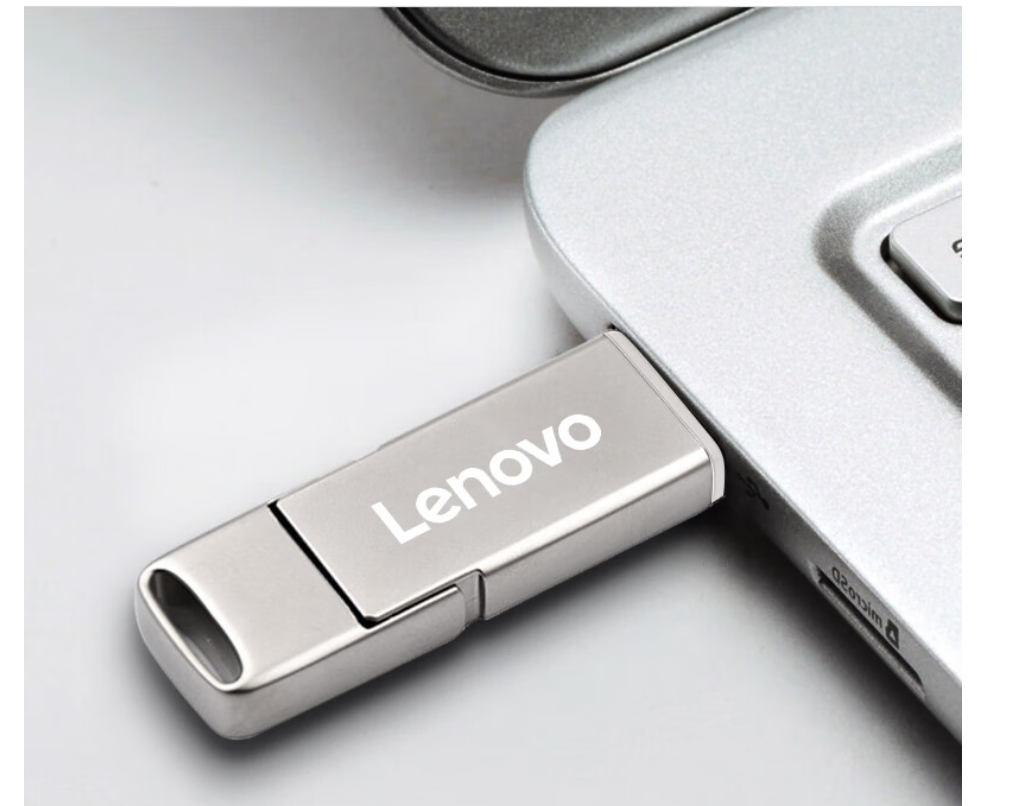 联想(Lenovo)128GType-CUSB3.2手机U盘双接口金属盖帽防尘防摔SX6Pro系列银色