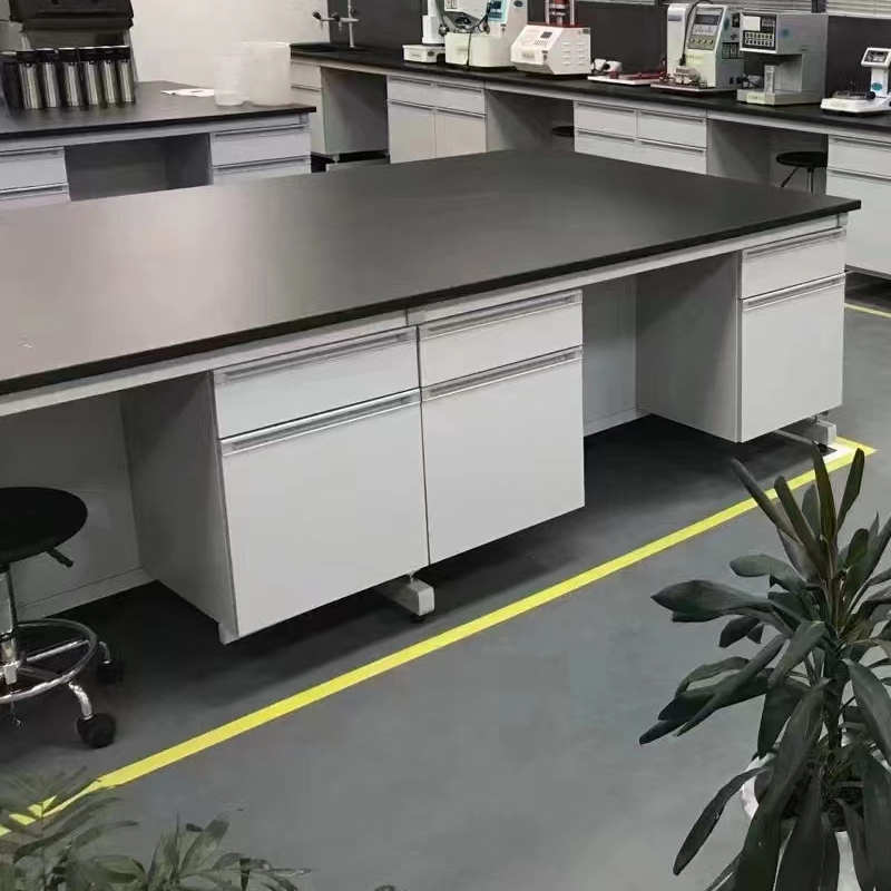 DXBG实验室实验台钢木边台化验台操作台工作台试验室边台桌物理化学柜高清大图