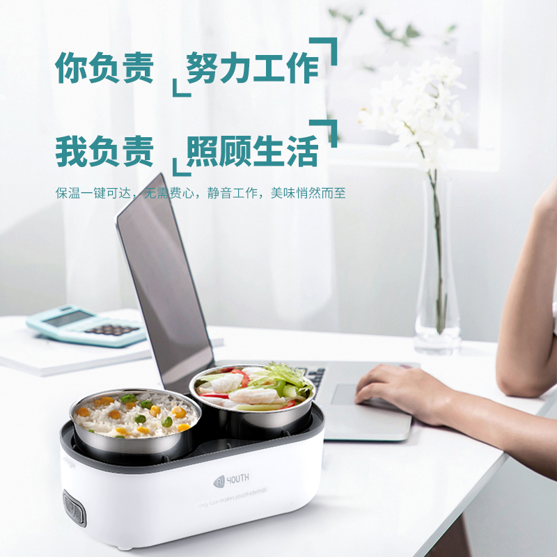 艾青春(AIYOUth)电热饭盒AI-DFH01 1L(0.5L+0.5L)高清大图