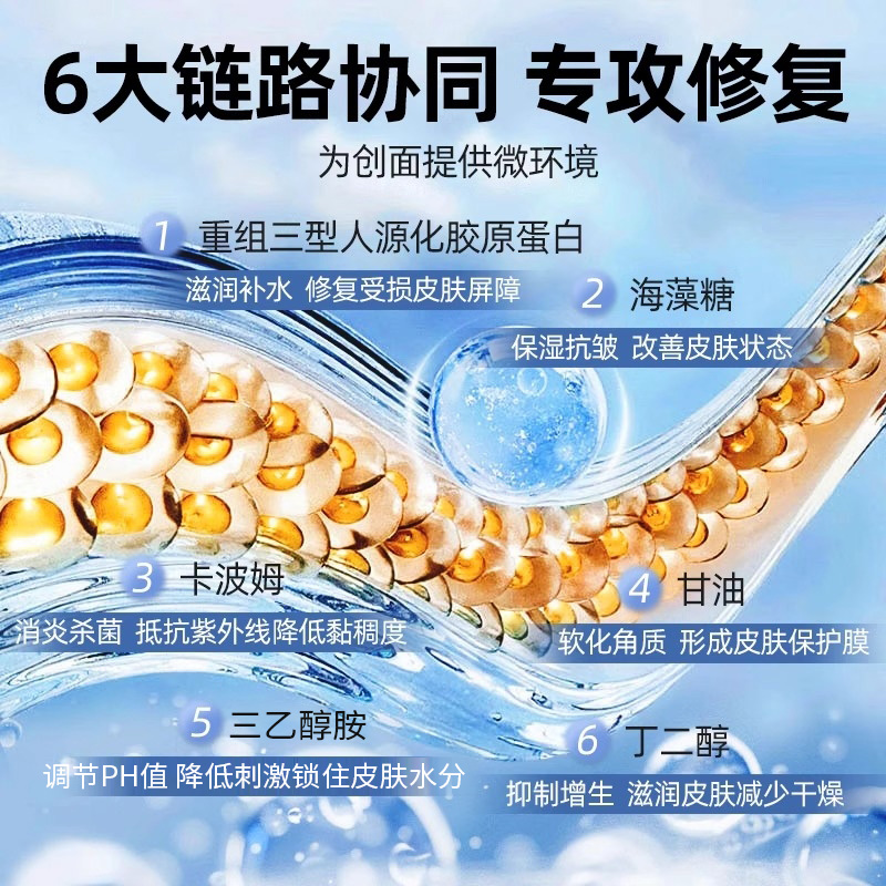 医用重组三型人源化胶原蛋白修护凝胶修复痘印痤疮烫伤美容术后疤20g/支高清大图