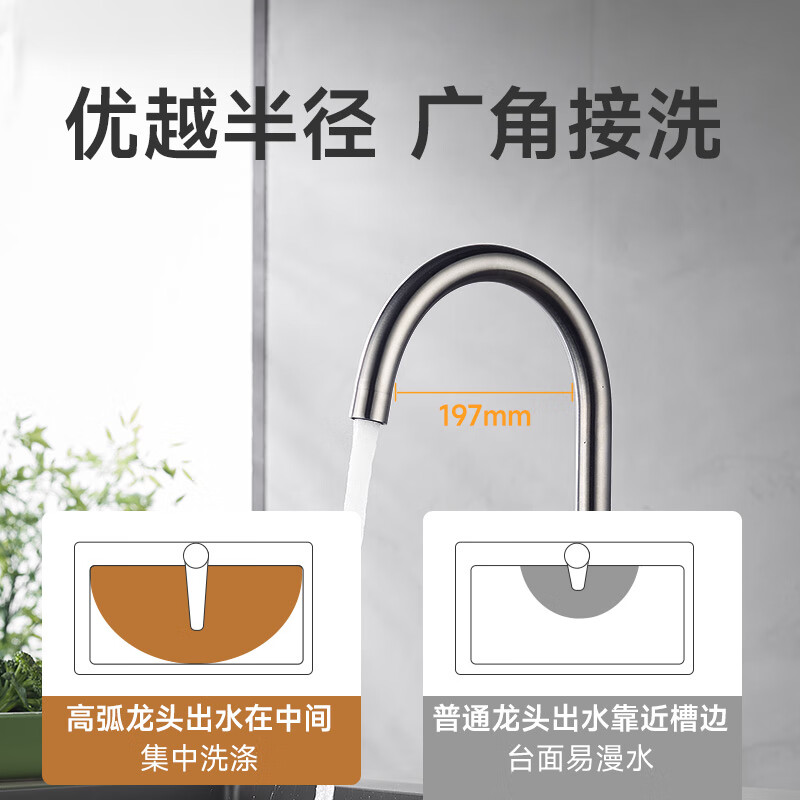 惠达(HUIDA)-VT5/VT5S厨房水龙头不锈钢水龙头冷热双控360°旋转洗菜盆洗碗盆龙头 不锈钢冷热双控高清大图