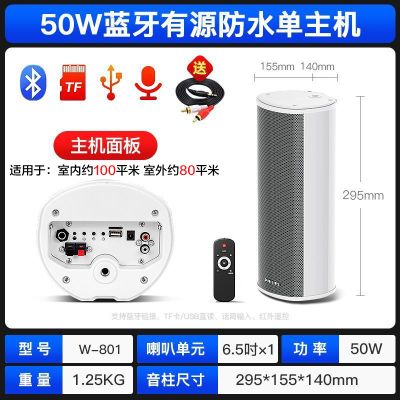 先科(SAST)W-801 户外蓝牙防水音柱 室外挂墙壁挂式音响功放喇叭套装音箱学校操场会议广播店铺音乐主机