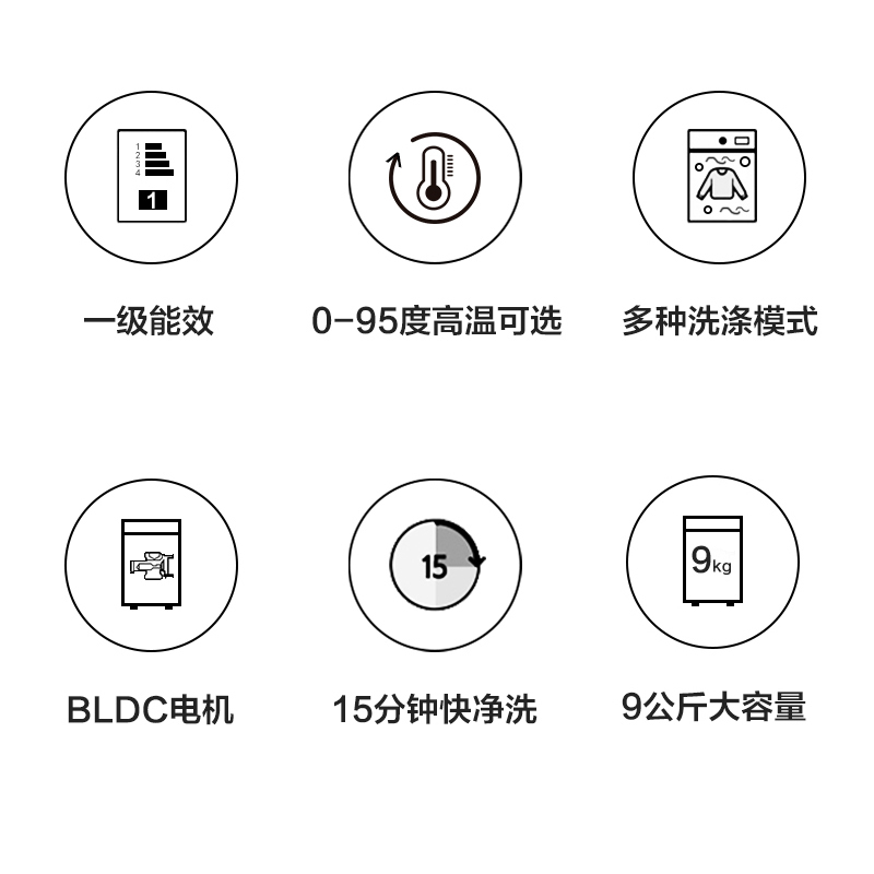 三星(SAMSUNG)WW90J3230GS/SC 9公斤智能变频电机 时尚外观 节能 全自动家用大容量滚筒洗衣机