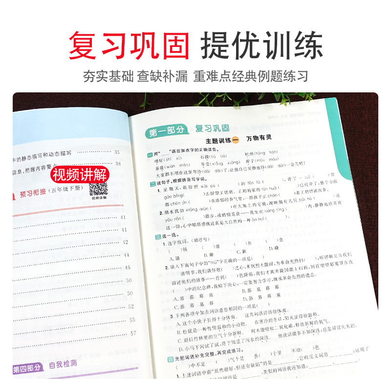 语文 人教版 小学五年级 [正版]新版 阳光同学寒假衔接五年级上册下册语数英全套人教版数学北师小学5年级寒假作业同步练习高清大图
