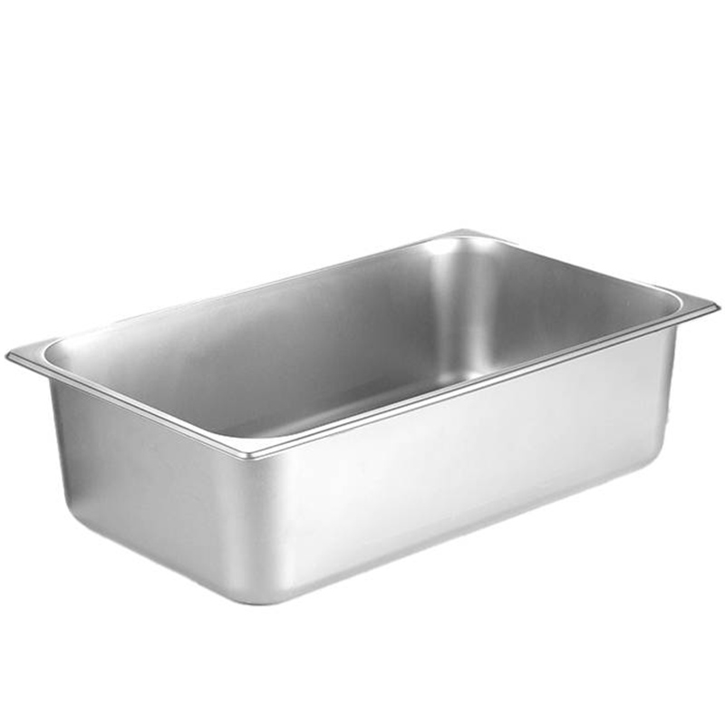 304不锈钢份数盆长方形带盖方盆分数盘快餐车食物餐盆商用自助分数盆餐具套装高清大图