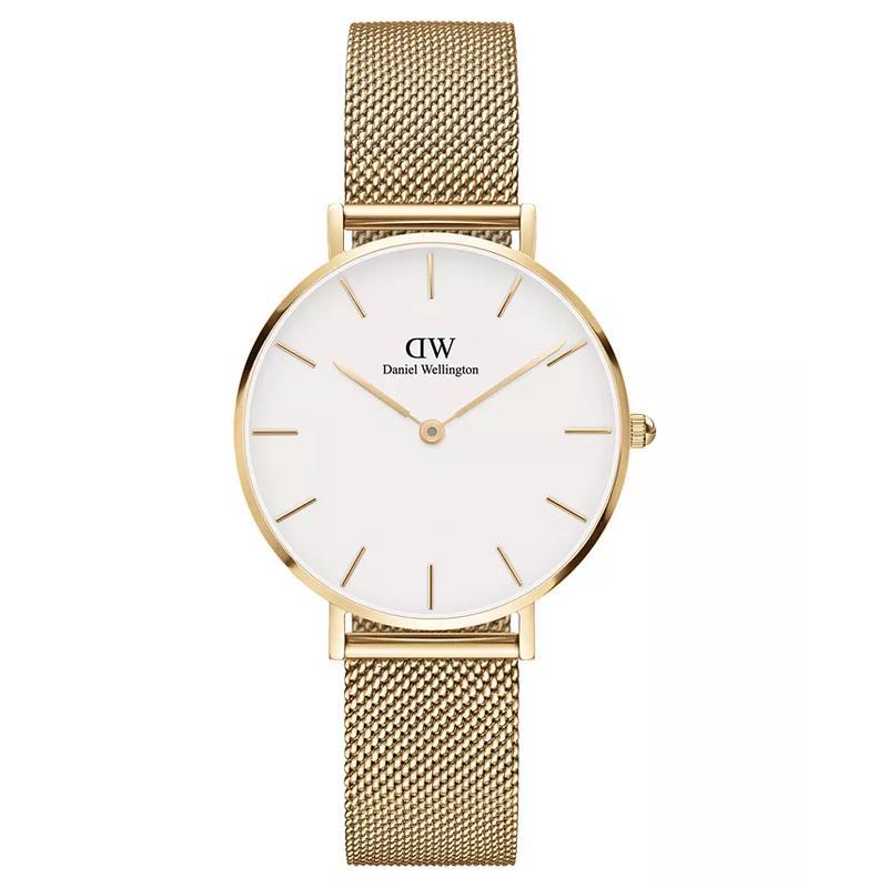 丹尼尔惠灵顿(Daniel Wellington)女士机械表黄金色不锈钢网状表带32mm白色表盘优雅时尚手表图片