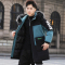 BaLuoShang青少年潮流棉衣大童男孩加厚外套初中学生冬装中长款棉服高中棉袄风衣