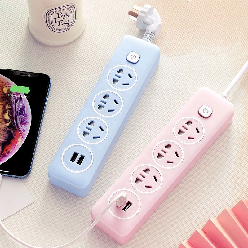插板排插宿舍插座转换器usb多功能家用接线板插头多孔无线带长线