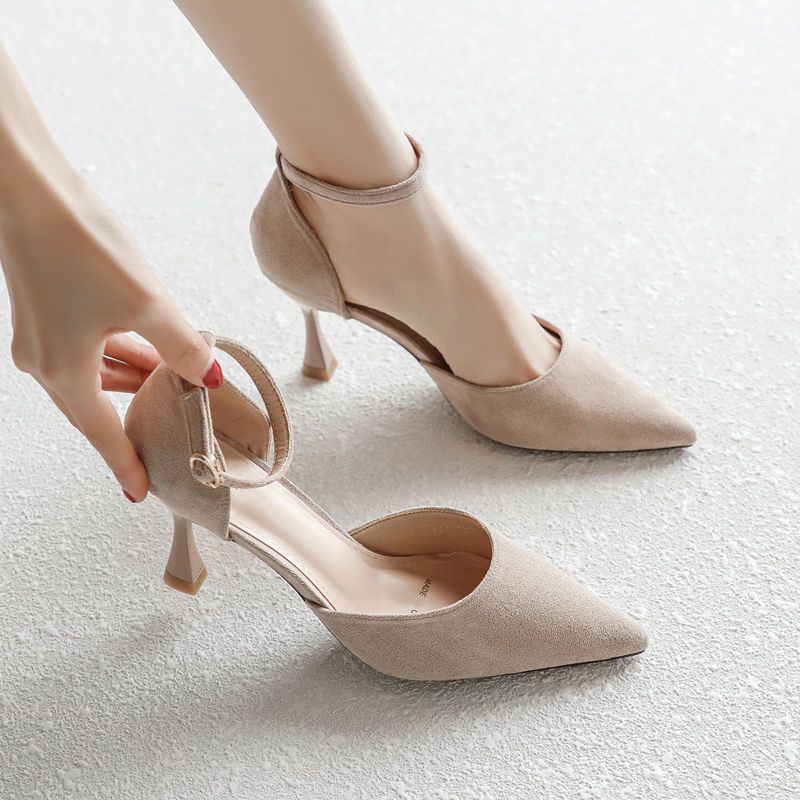 真皮黑色高跟鞋女细跟性感时尚成人礼春季2021新款单鞋子女鞋学生