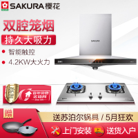 樱花(Sakura)欧式小塔按键式抽油烟机燃气灶烟灶套餐CXW-180-112+A46 15立方 天然气