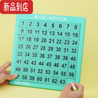 真智力数字华容道强大脑磁力比赛专用益智幼儿园拼图大号12岁以上 绿色强磁63粒底板可写字画画送可玩具