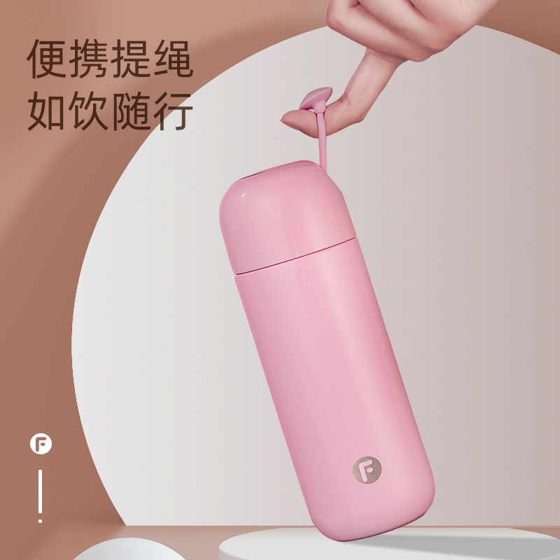 富光智能显温杯316不锈钢男女学生简约便携时尚小清新可爱水杯子高清大图