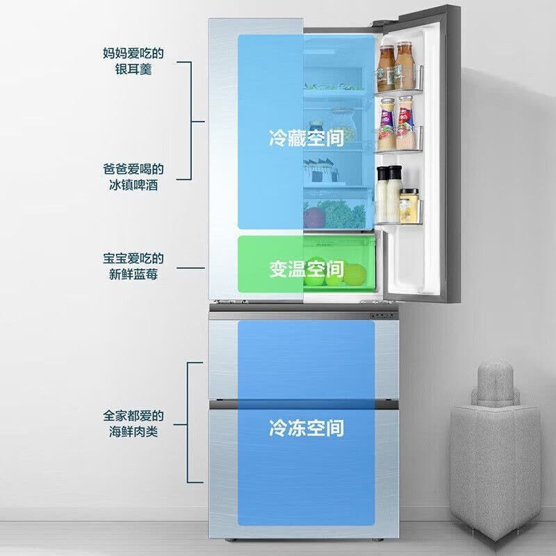 [拍前咨询库存]海尔(Haier)332升多门冰箱 彩晶面板一级能效 阻氧干湿分储 家用电冰箱 BCD-332WFCL图片