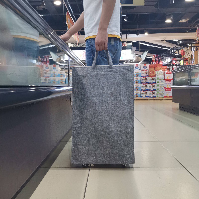 旅行可登机折叠收纳袋无纺布带滑轮手提行李拉杆包打包整理袋购物 三维工匠收纳箱高清大图